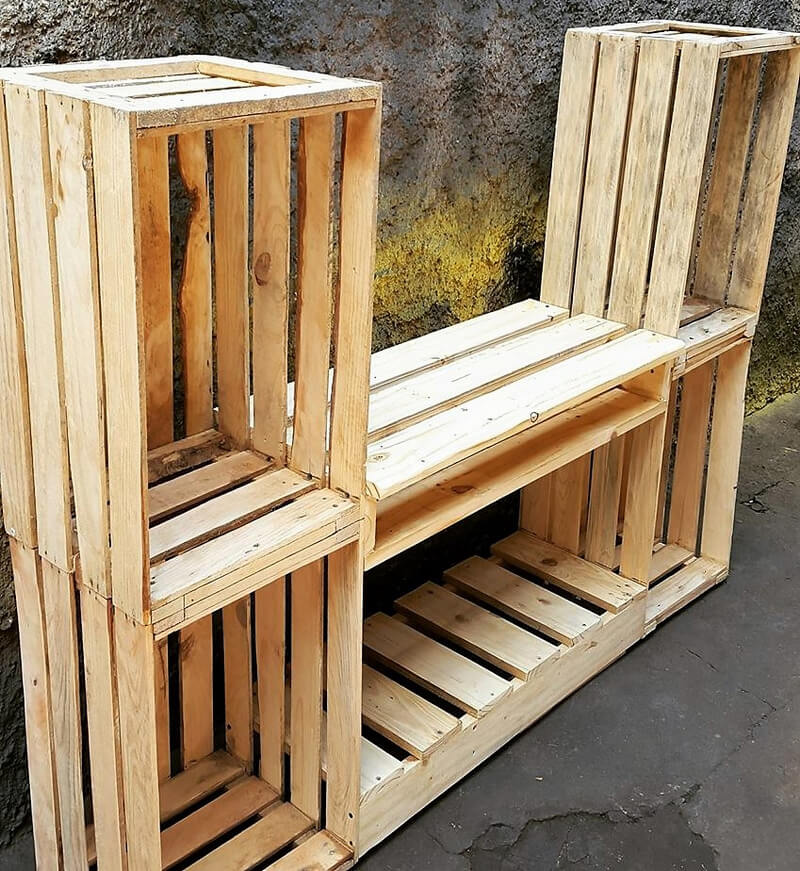 pallets fruit crates shelving idea