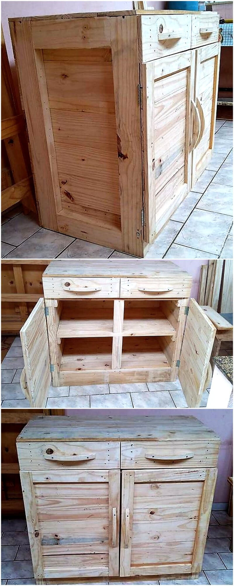 pallets wood storage cabinet
