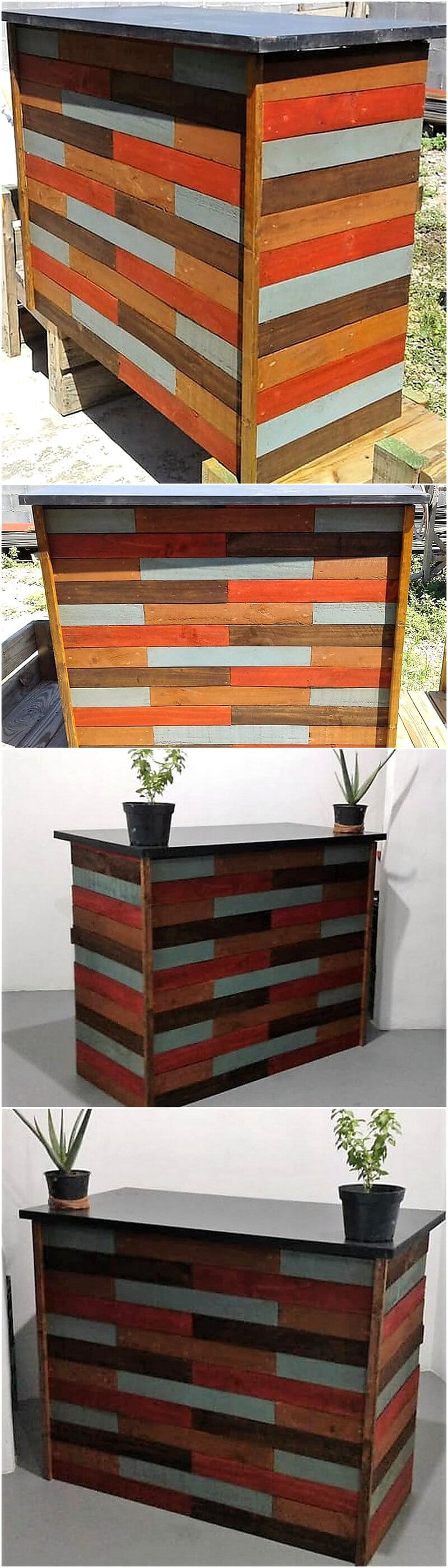 pallets wooden counter