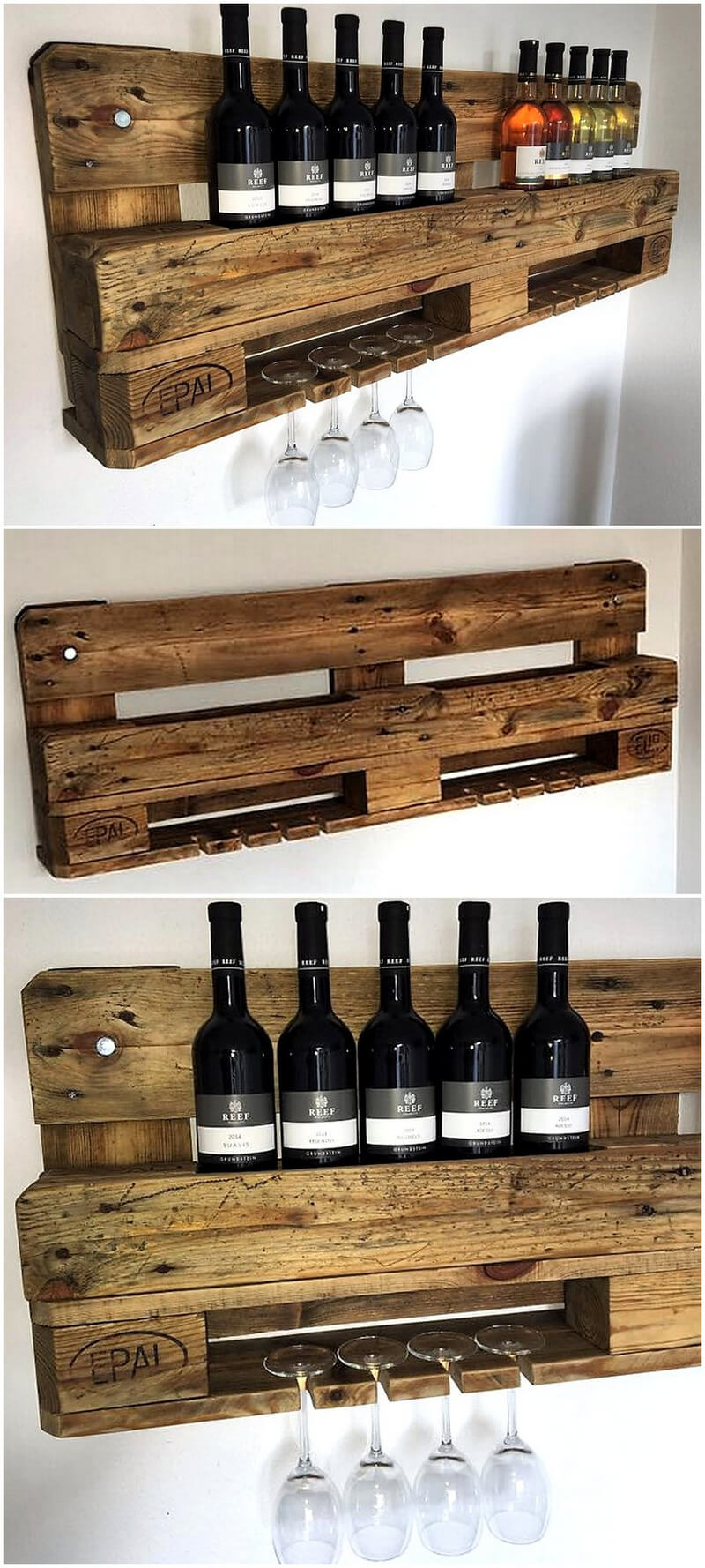 pallets wooden wall bar
