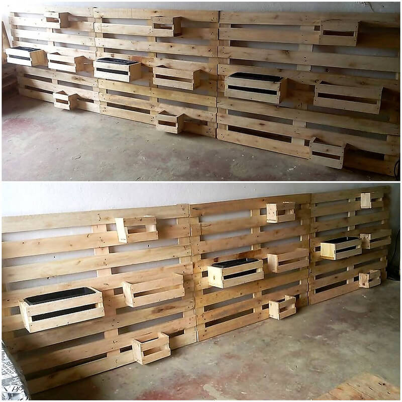 recycled pallets wall planter idea