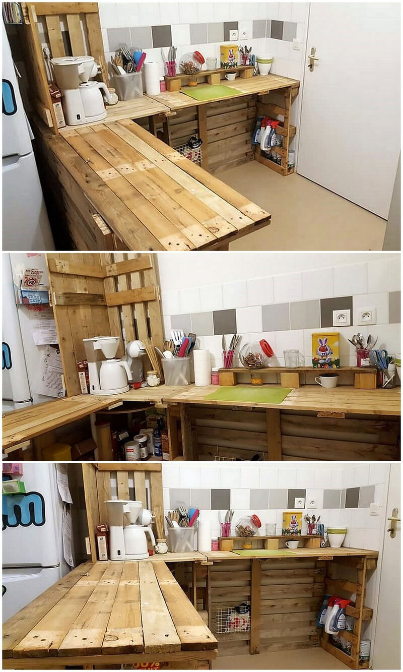 reshaped pallets kitchen plan