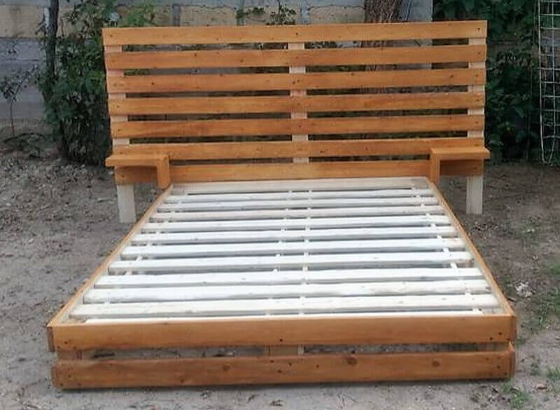 reused pallet bed frame