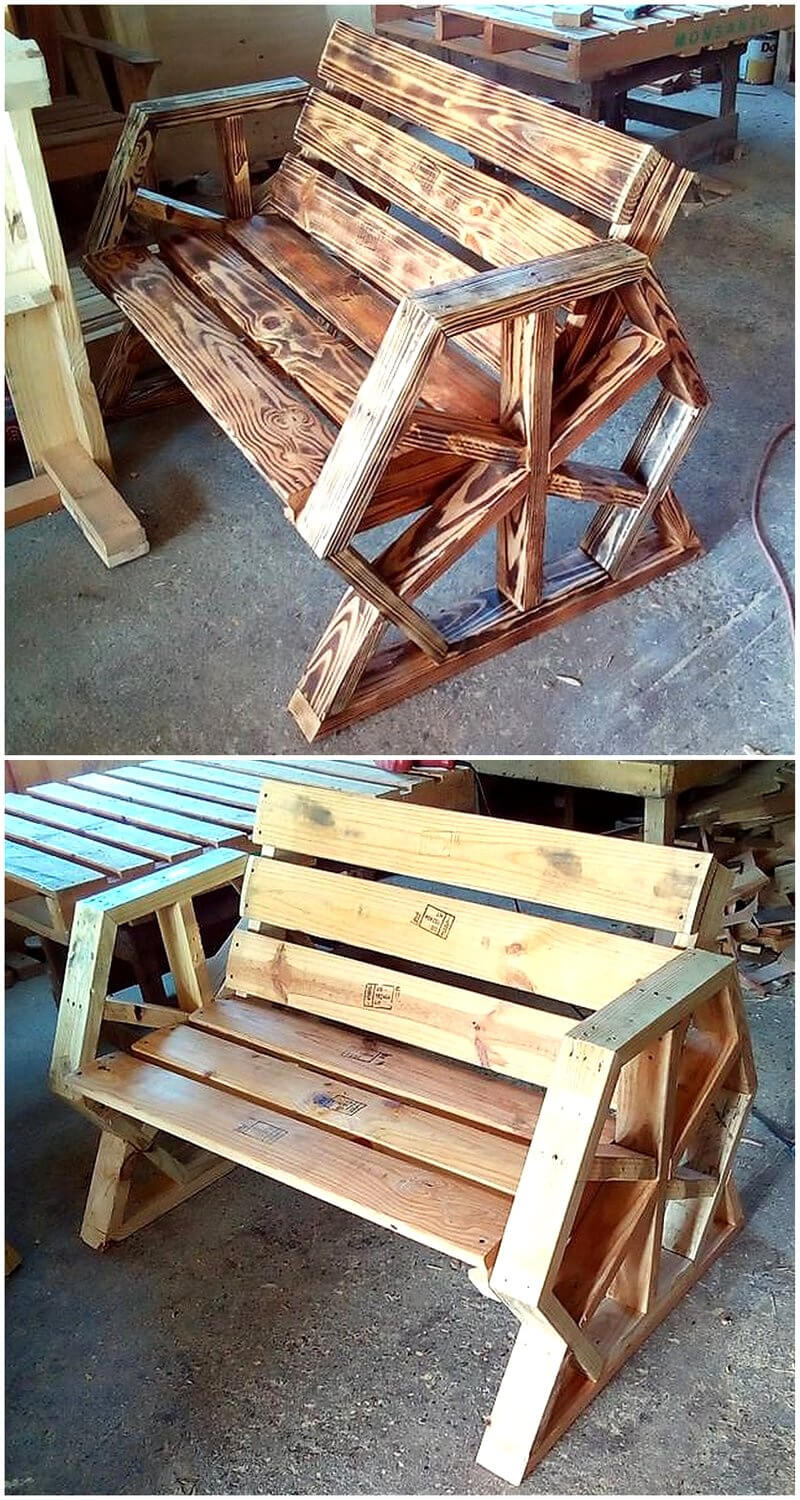reused pallet bench idea