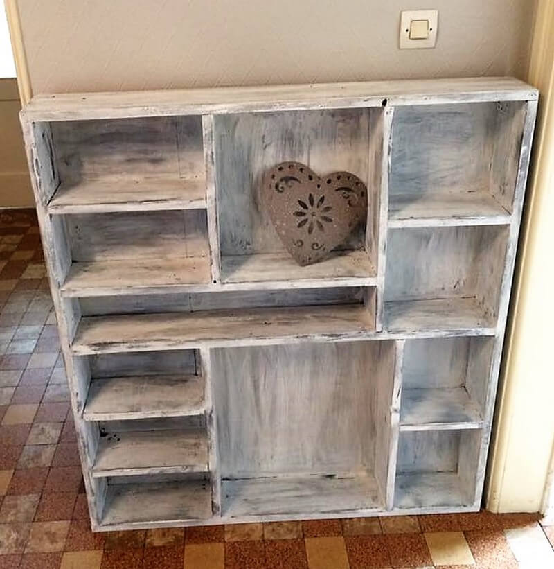 rustic pallets made entryway shelving cabinet