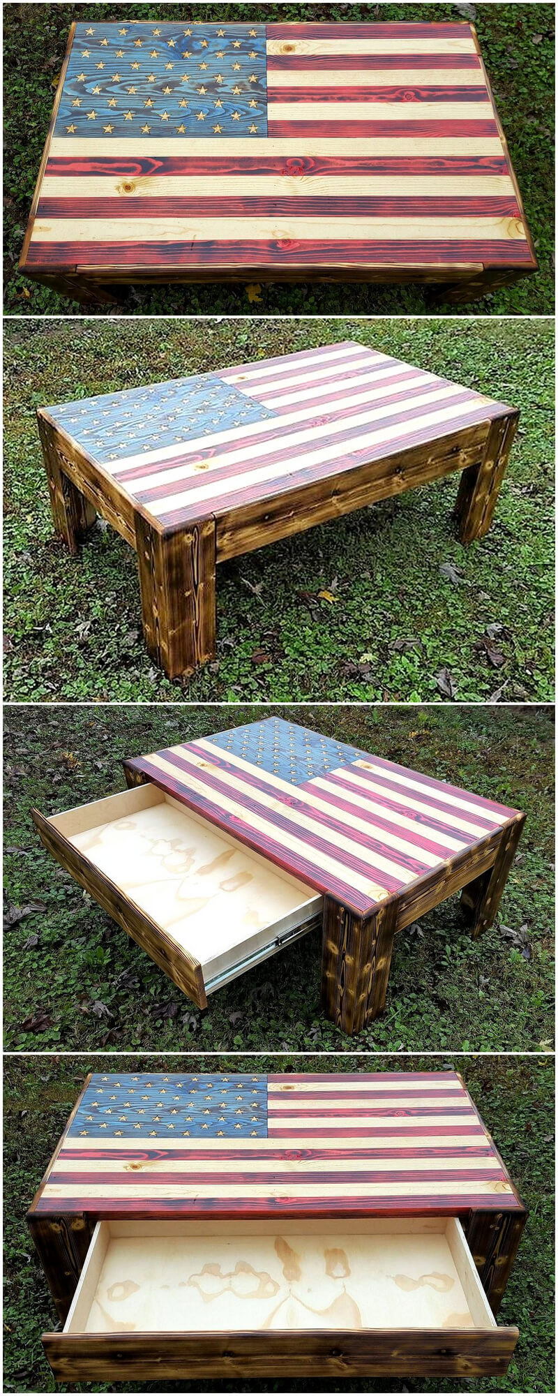 wood pallet flag theme table