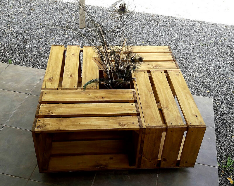 wood pallet fruit crates table