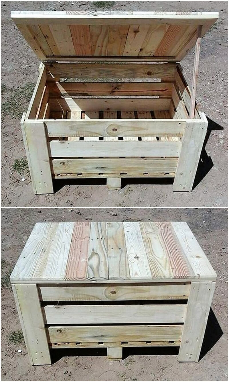 wood pallet table cum chest
