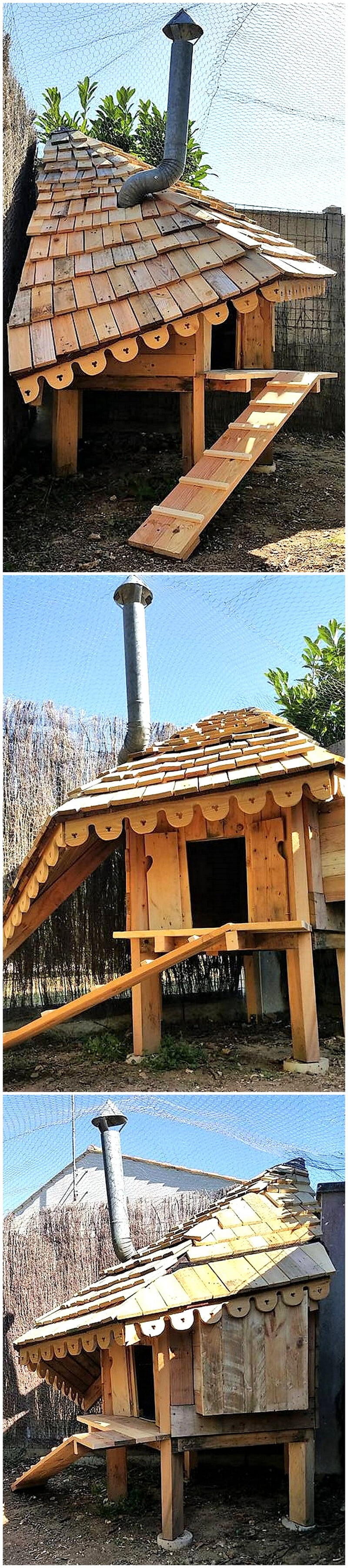 wood pallets hen house