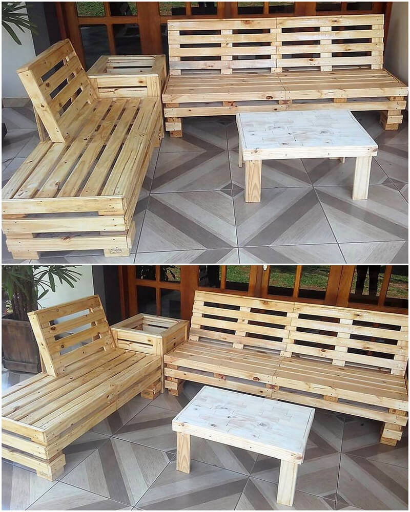 wood pallets outdoor lounge