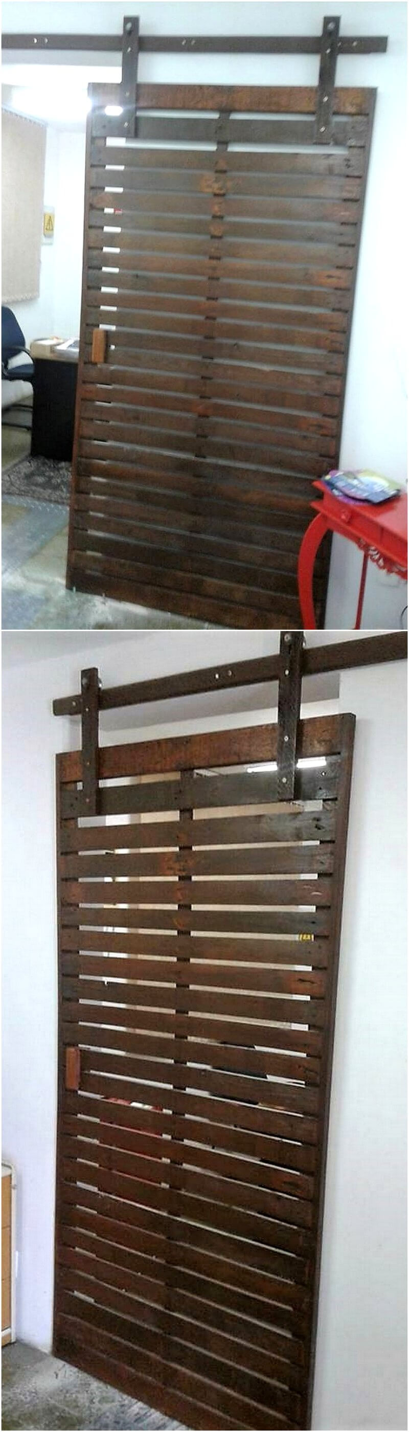wood pallets sliding door