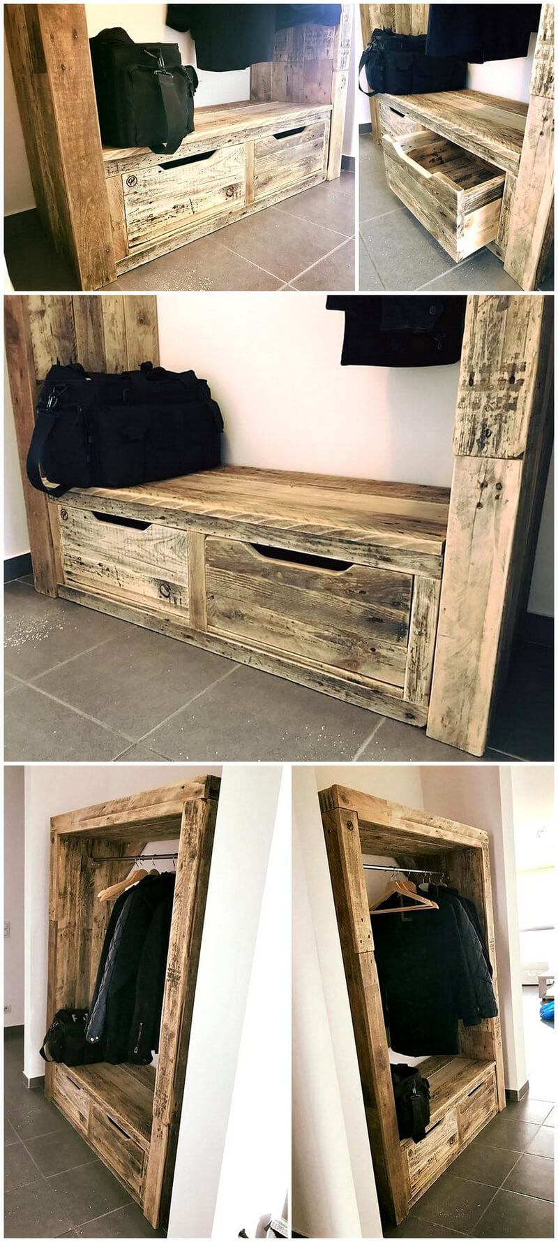 wooden pallets dressing room