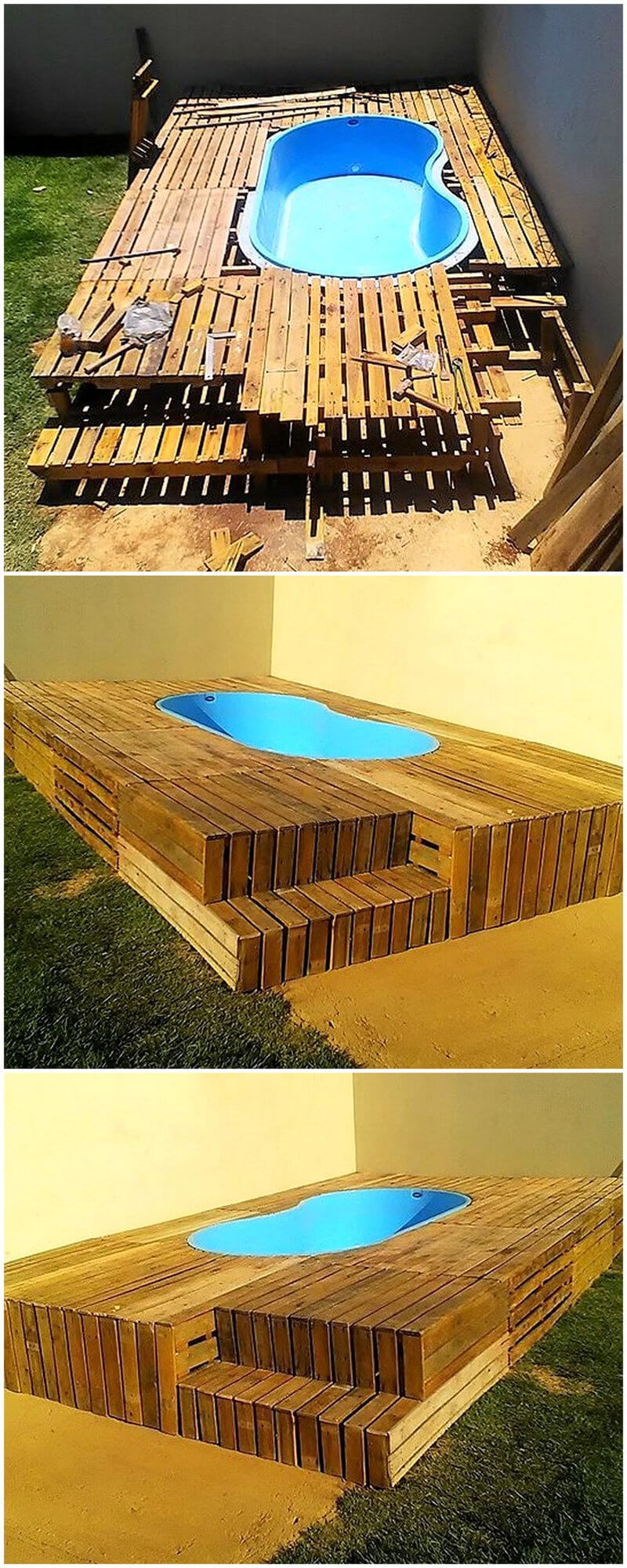 diy wood pallets pool plan
