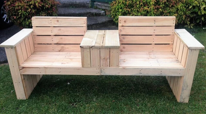 pallet garden bench plan
