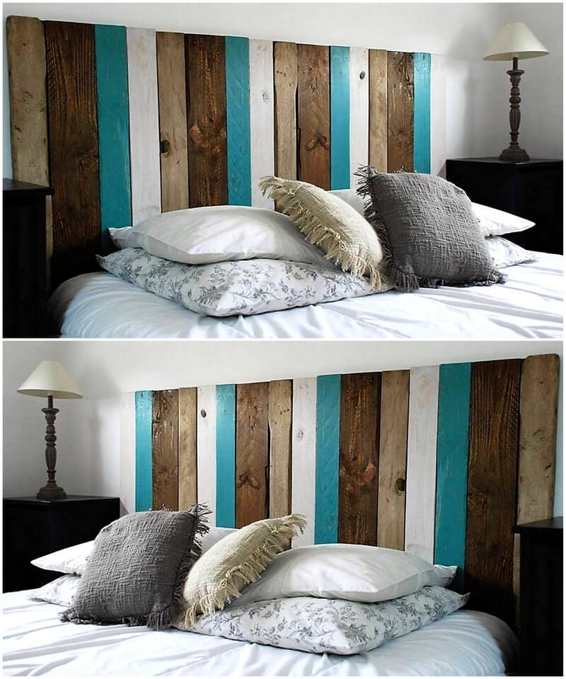 simple wood pallet headboard art