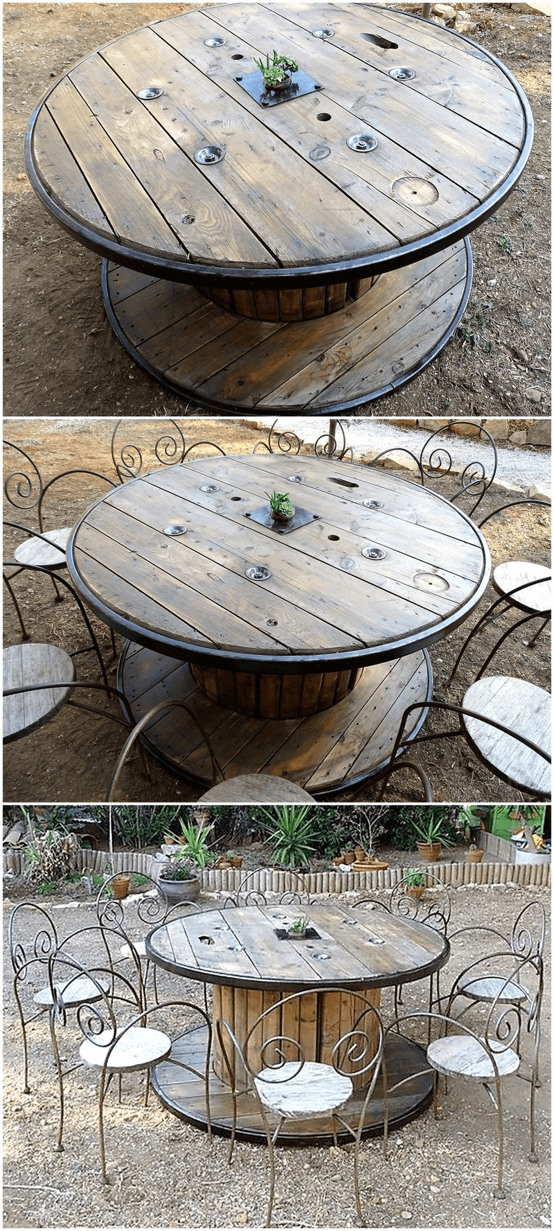 wood pallet cable reel table