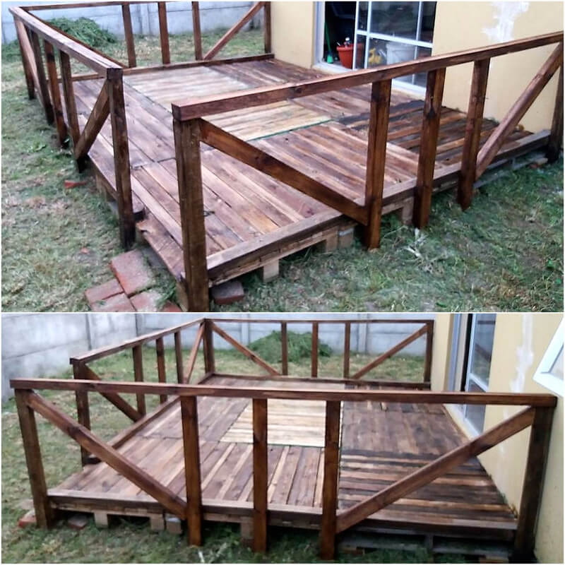 wood pallets garden terrace