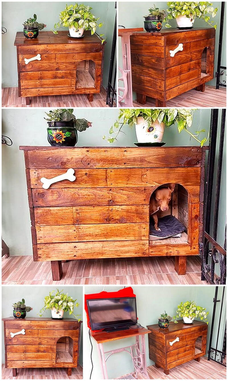 wooden pallet dog house idea