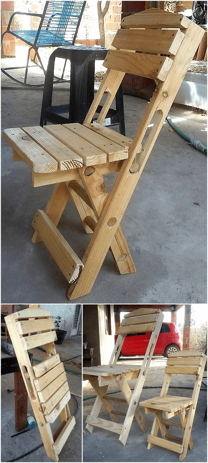 wooden pallet folding chairs