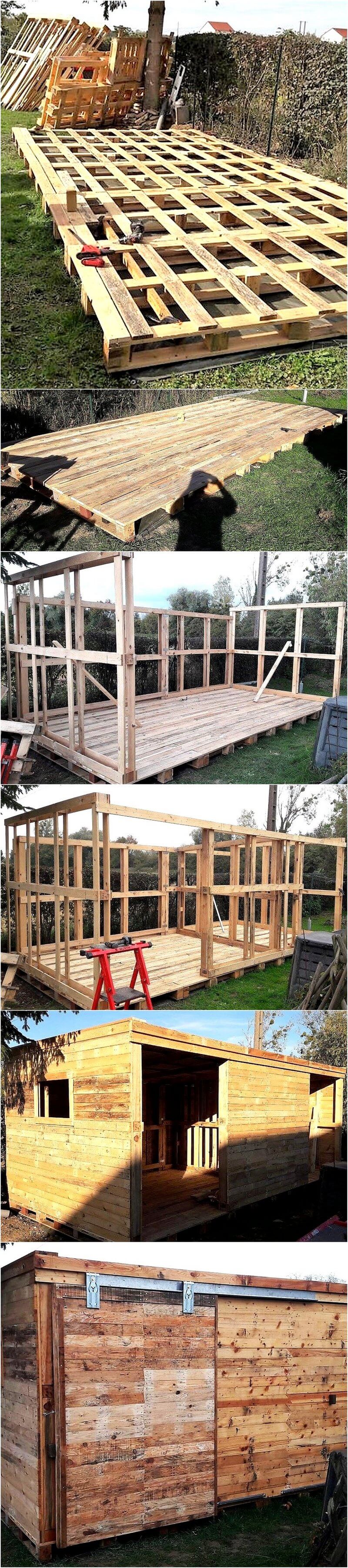 diy pallets wood garden cabin