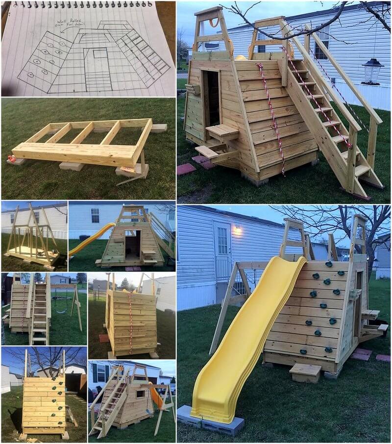 diy pallets wood kids play land
