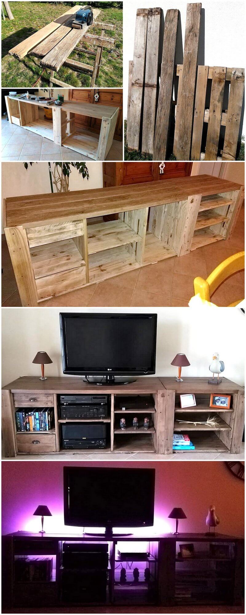 diy pallets wood media cabinet
