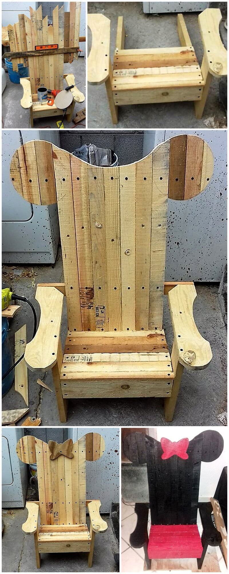 diy pallets wooden kids girl chair