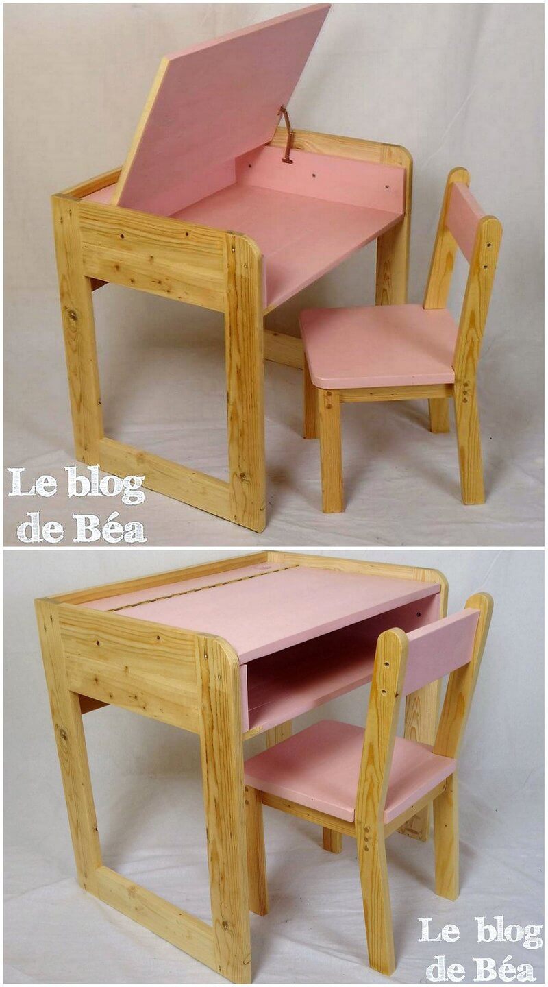 kids study desk out of pallets
