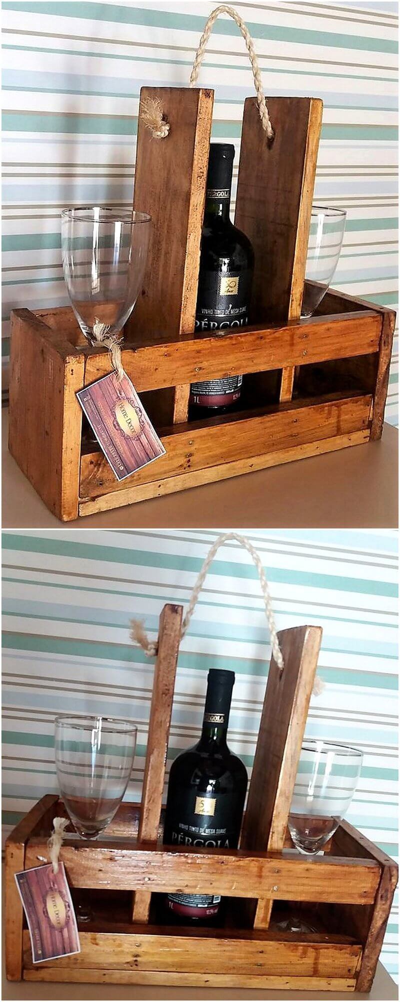 pallet bottles stand idea