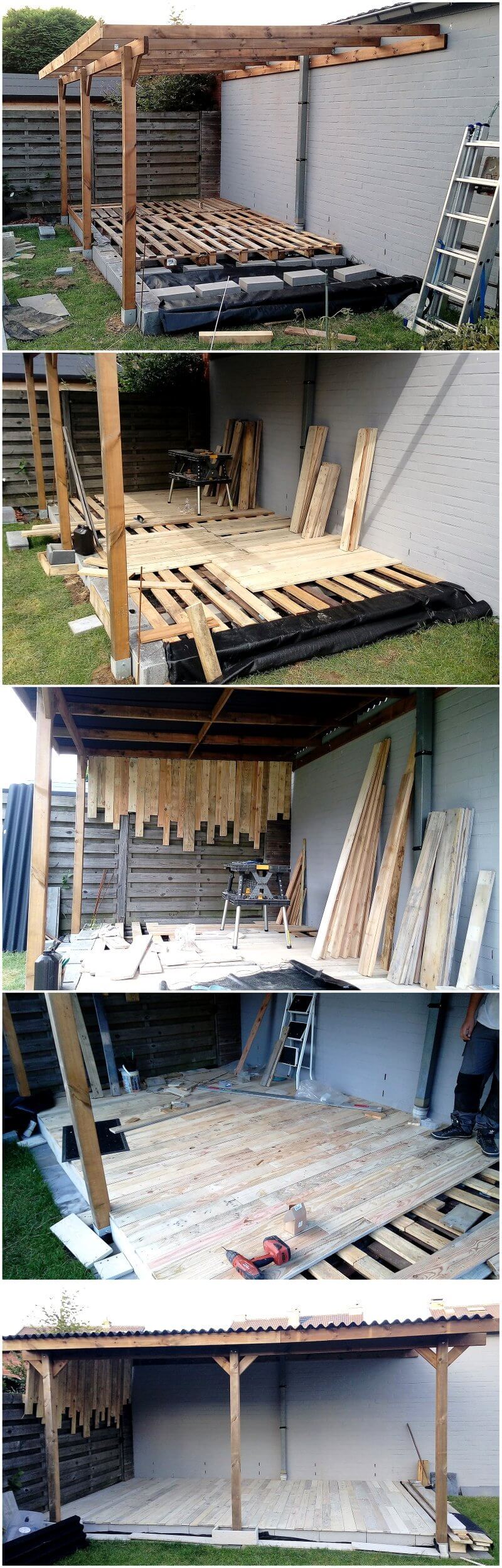 pallet garden deck diy