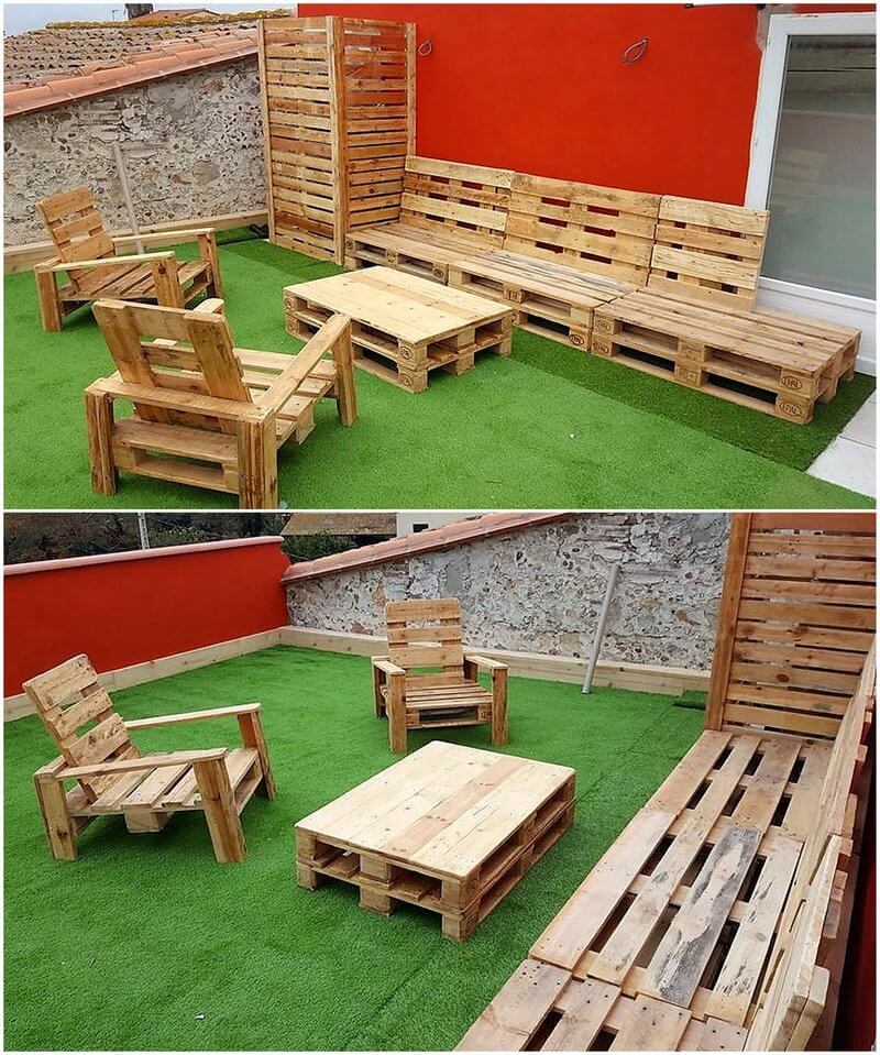 pallet garden furniture set