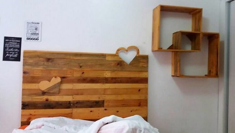 pallet headboard and shelf art