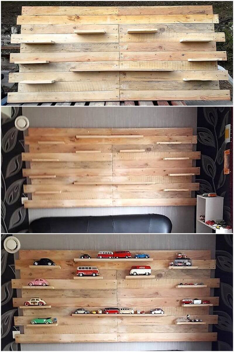 pallets kids car stand shelf