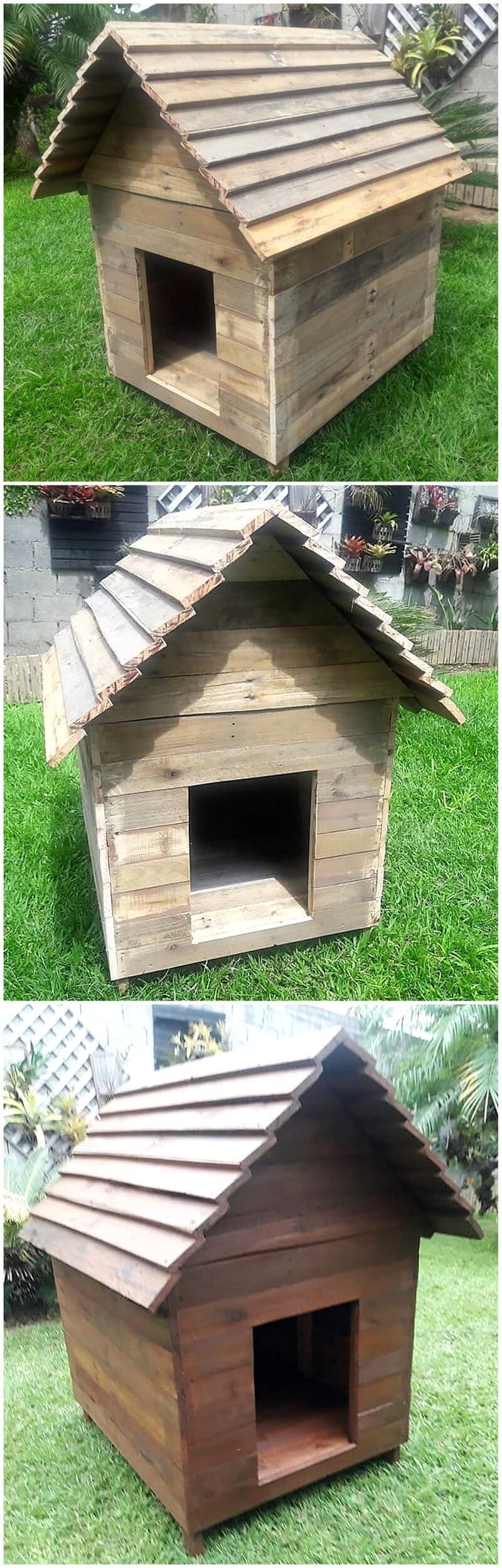 pallets made dog house
