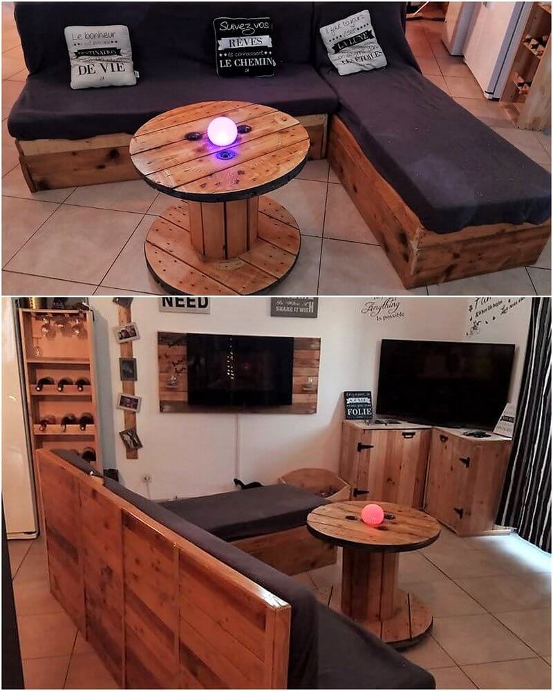 pallets made living room furniture