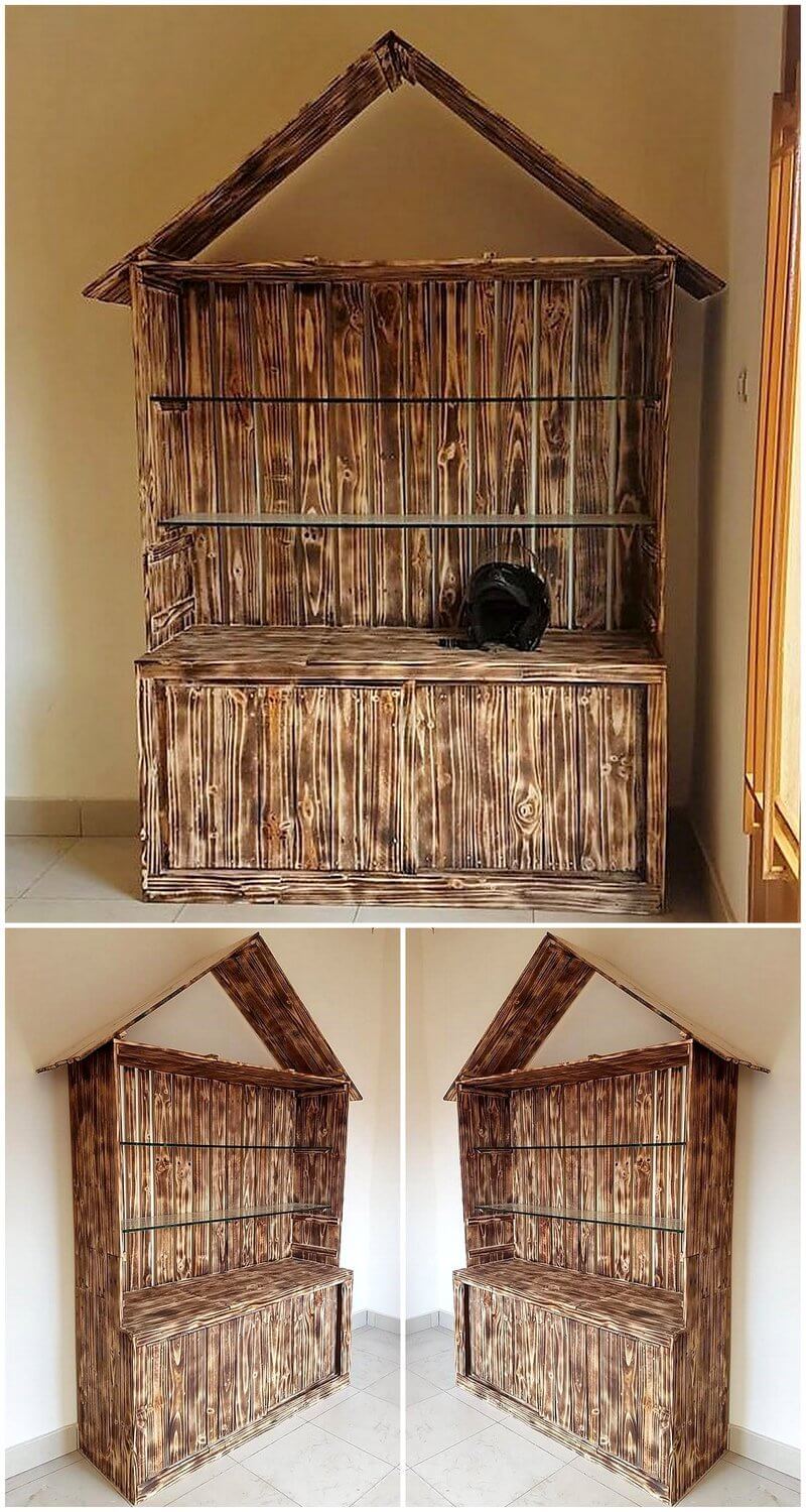 pallets made shop display stand
