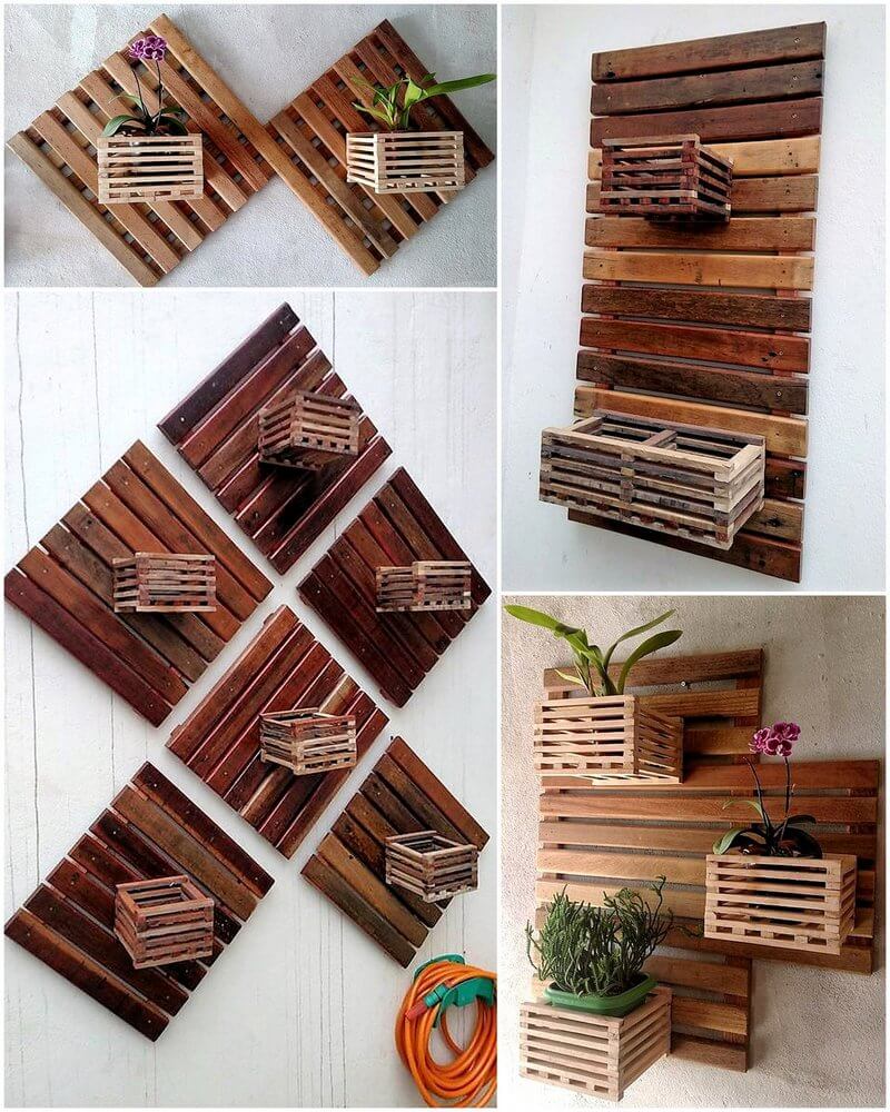 pallets made wall planters