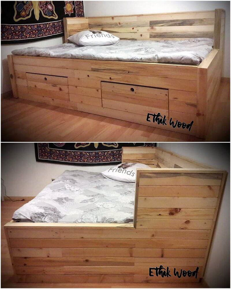 pallets wooden sofa bed