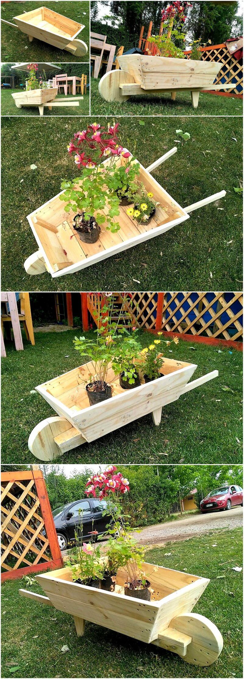 recycled pallets garden cart