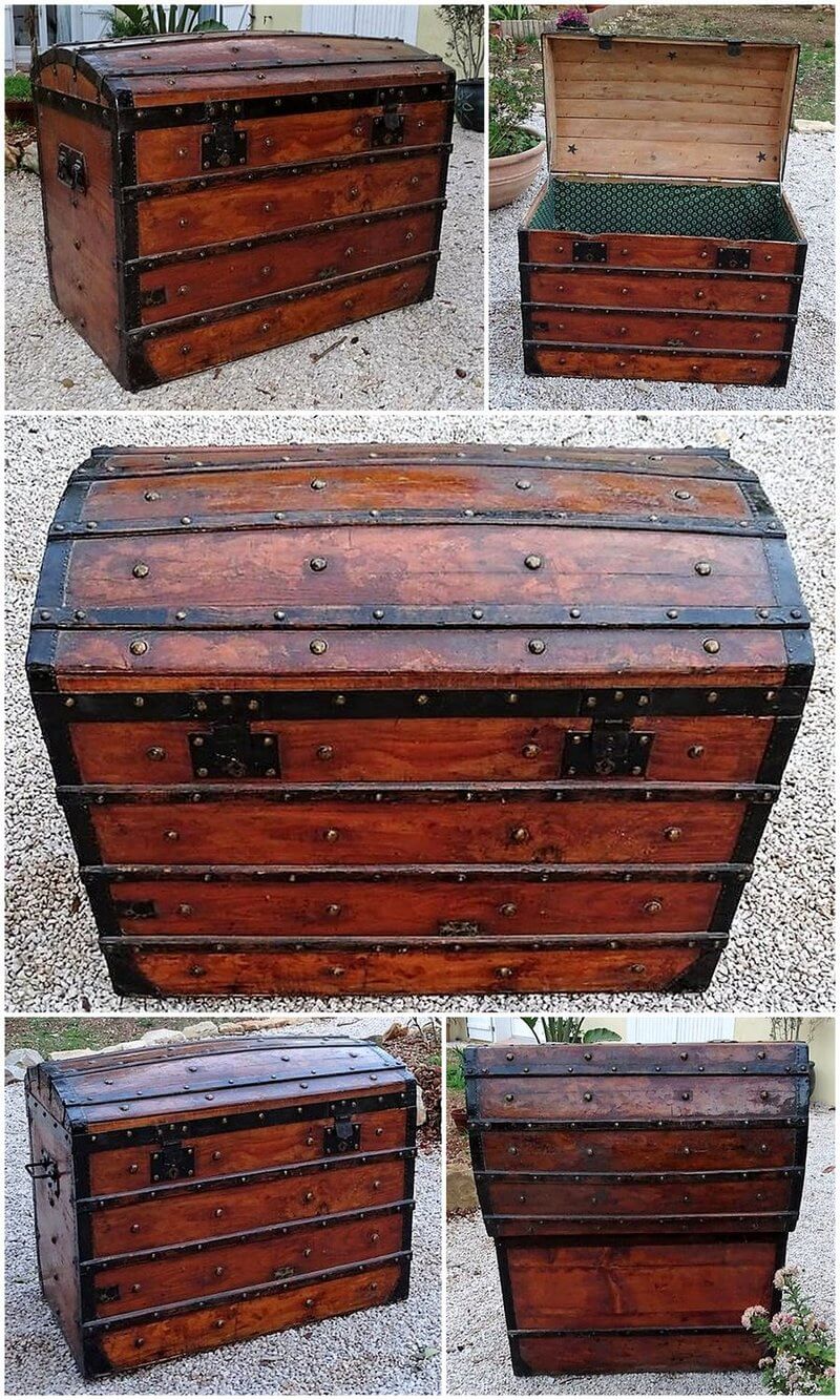 recycled pallets vintage look chest