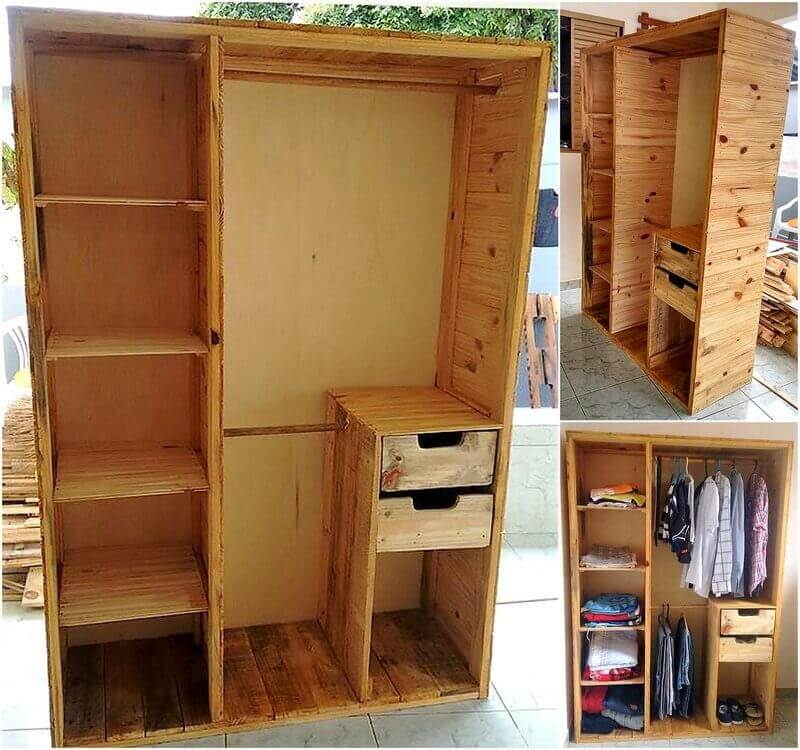 repurposed pallet wardrobe