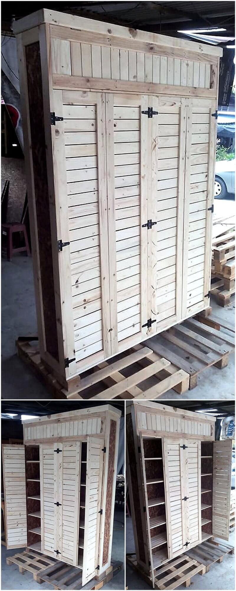 repurposed pallets closet