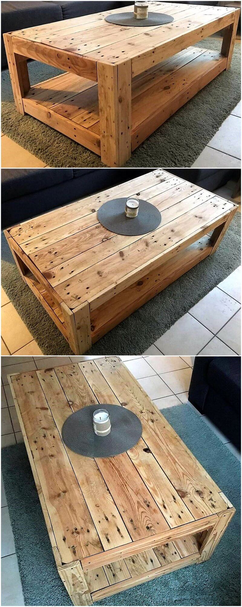reused wood pallet coffee table