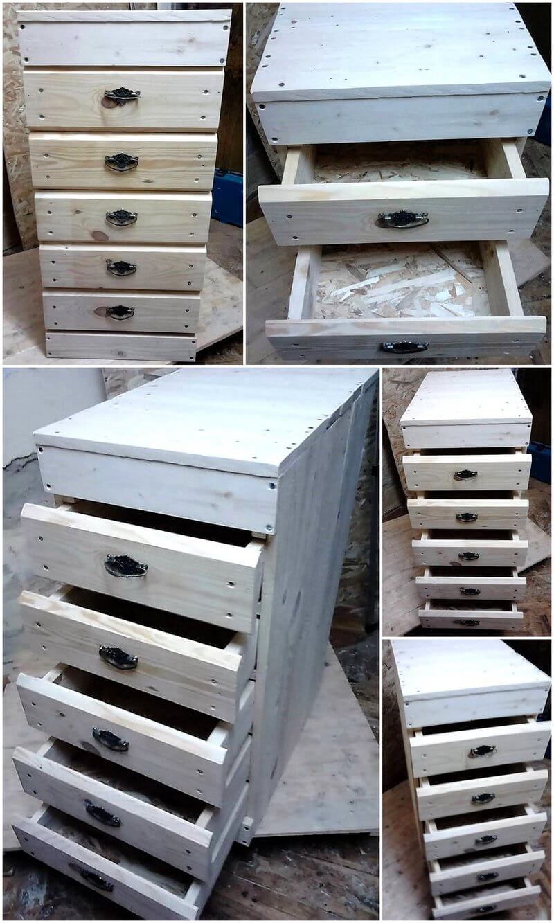 wood pallet chest of drawers