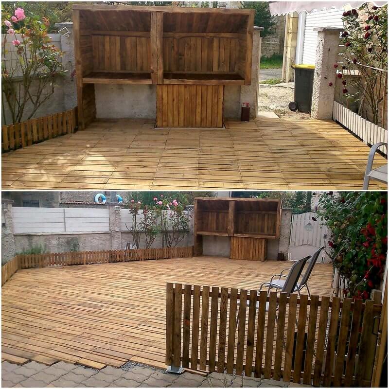 wood pallet garden terrace plan