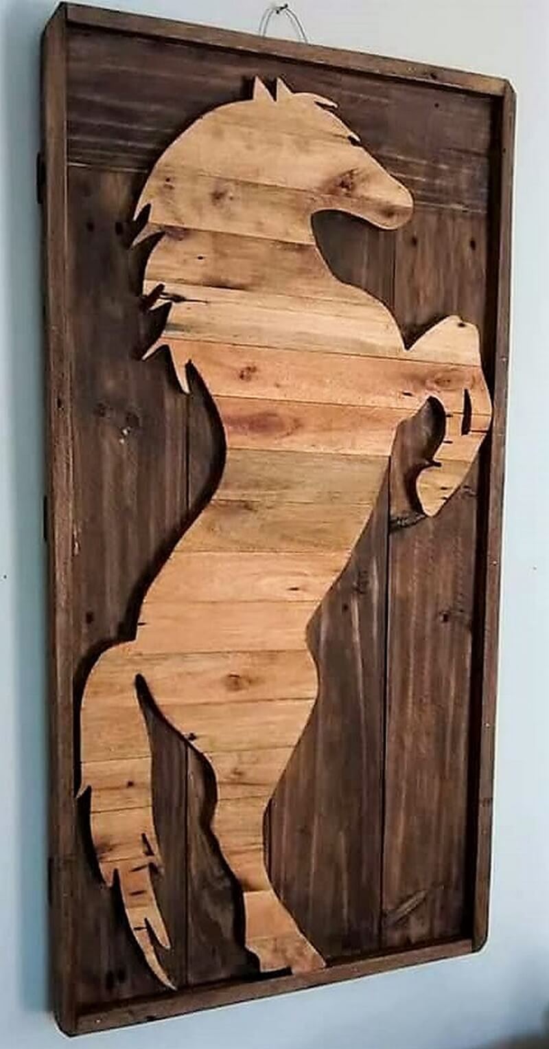 wood pallet horse wall decor art craft