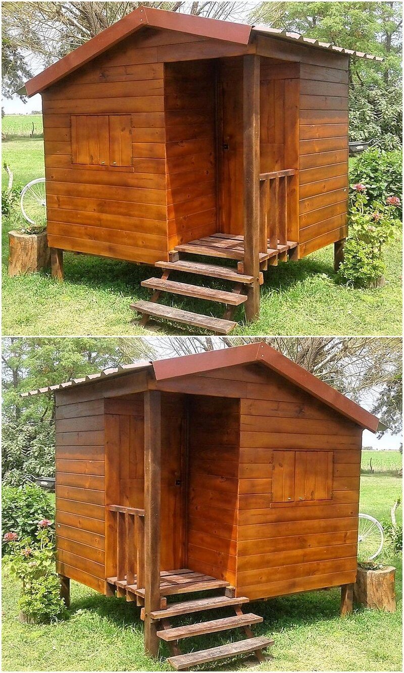 wooden pallet garden cabin