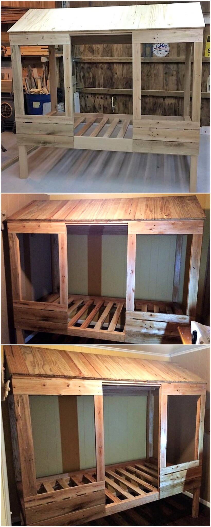 Wood Pallets Twin Bed for Kids