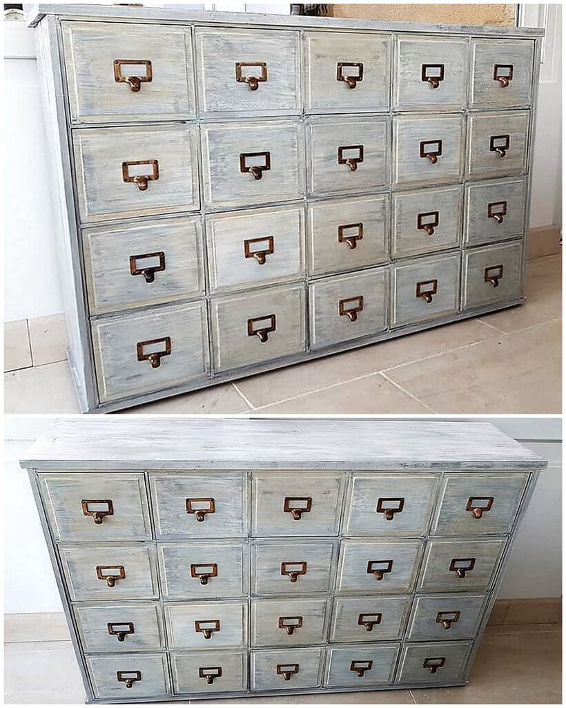 pallet entryway chest of drawers table