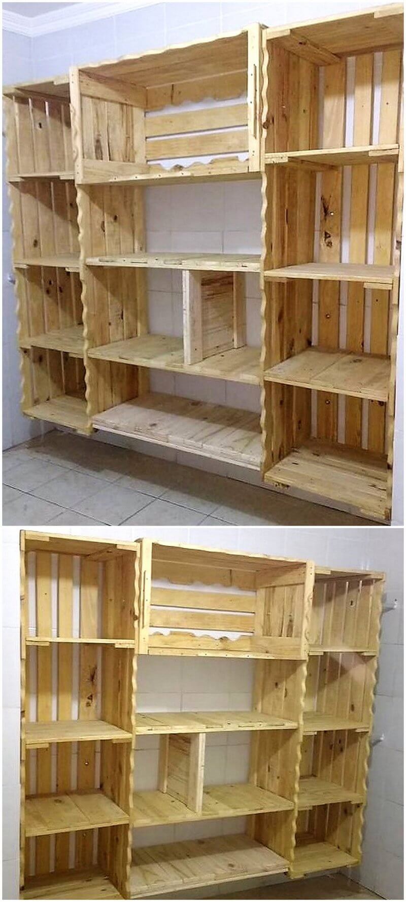 pallet fruit crates made shelving wardrobe